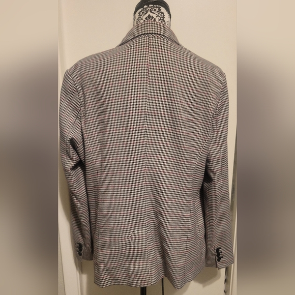 A NEW‎ DAY Black, White & Burgundy Houndstooth Blazer Jacket Sz 18 Career Office - Picture 3 of 8
